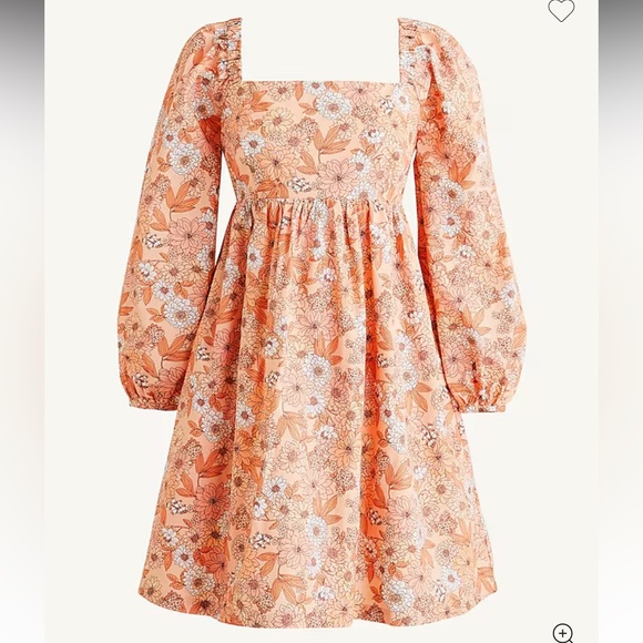 J. Crew Dresses & Skirts - J. Crew dress - square neck cotton poplin in print “zinnia floral”